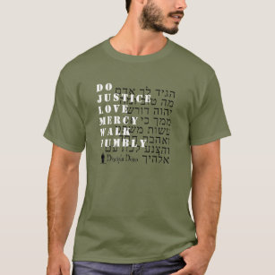 Camiseta Micah 6:8 Hebraico