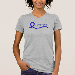Camiseta Miçanga da fita azul da consciência da síndrome