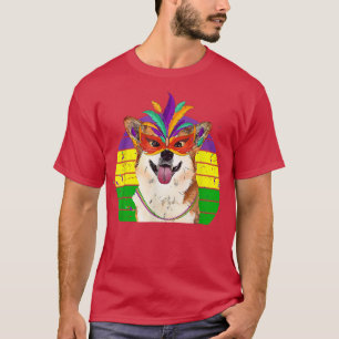 Camiseta Miçanga de Máscara do Cachorro do Corgi M