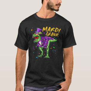 Camiseta Miçanga E Bling T Rex Dinossaur Mardi Gras Costume