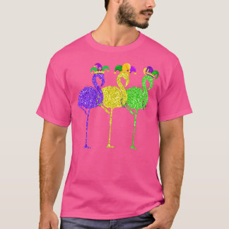Camiseta Miçanga E Blings Vintage Flamingo Mardi Gras