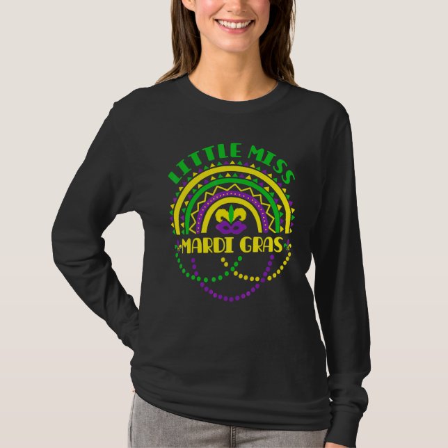 Camiseta Miçangas do Mardi Gras Funny Carnival (Frente)