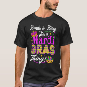Camiseta Miçangas e Bling É um Carnaval de coisas do Mardi