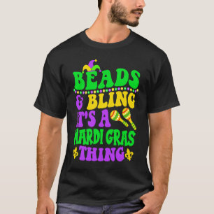 Camiseta Miçangas e Bling É um Carnaval de coisas do Mardi