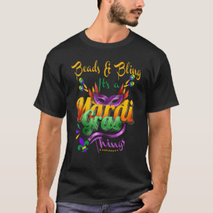 Camiseta Miçangas e Bling É um Carnaval de coisas do Mardi