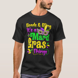 Camiseta Miçangas e Bling É um Carnaval de coisas do Mardi