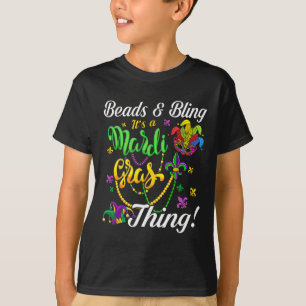 Camiseta Miçangas e Bling É um Carnaval do Mardi Gras.
