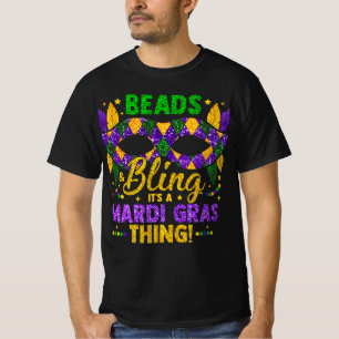 Camiseta Miçangas e Bling É um Carnaval do Mardi Gras.