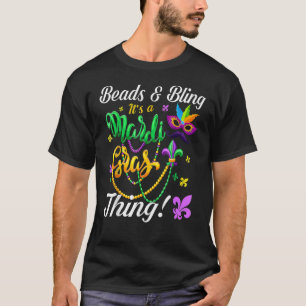 Camiseta Miçangas e Bling É um Carnaval do Mardi Gras.
