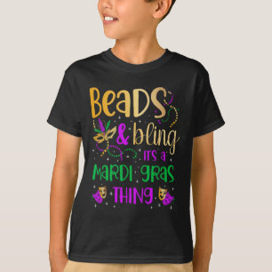 Camiseta Miçangas e Bling É um Carnaval do Mardi Gras.