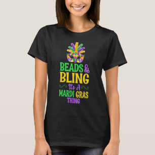 Camiseta Miçangas E Bling É Um Carnaval Mardi Gras Coisa Bo