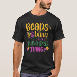 Camiseta Miçangas e Bling É uma coisa do Mardi Gras Legal