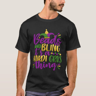 Camiseta Miçangas e Bling É uma coisa do Mardi Gras Legal