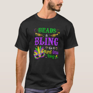 Camiseta Miçangas e Bling É uma Coisa Legal do Mardi Gras