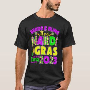 Camiseta Miçangas e Bling É Uma Coisa Mardi Gras Nova Orlea