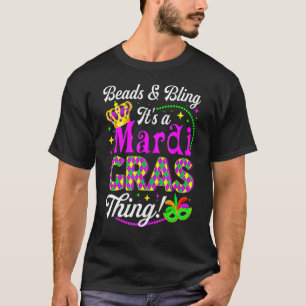 Camiseta Miçangas e Bling É Uma Coisa Mardi Gras Nova Orlea