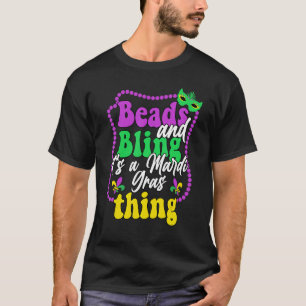 Camiseta Miçangas E Bling É Uma Mardi Gras Coisa Engraçada,