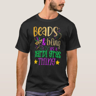 Camiseta Miçangas E Bling É Uma Mardi Gras Engraçada Mardi