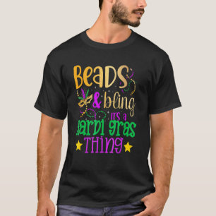 Camiseta Miçangas E Bling É Uma Mardi Gras Engraçada Mardi