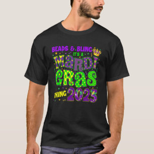 Camiseta Miçangas e Bling É uma Mardi Gras Thing 2023 Carni