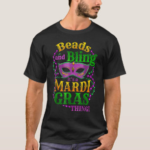 Camiseta Miçangas e Bling É uma Mardi Gras Thing Carnaval B