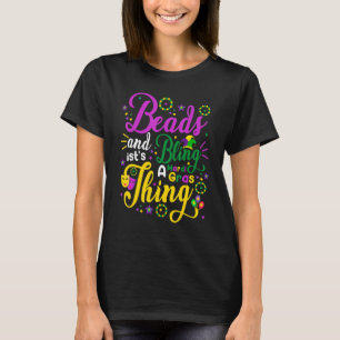 Camiseta Miçangas e Bling Engraçados É uma citação do Mardi