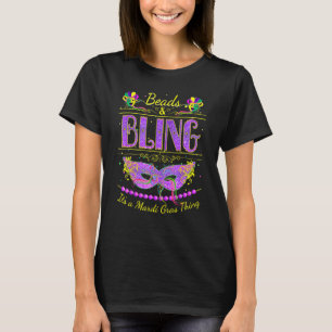 Camiseta Miçangas Mardi Gras Engraçadas e Bling É uma Mardi