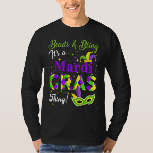 Camiseta Miçangas Mardi Gras Engraçadas E Bling É Uma Mardi