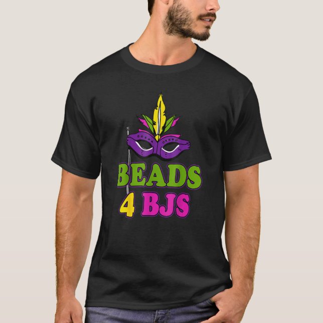 Camiseta Miçangas Para BJs Sujos Mardi Gras (Frente)