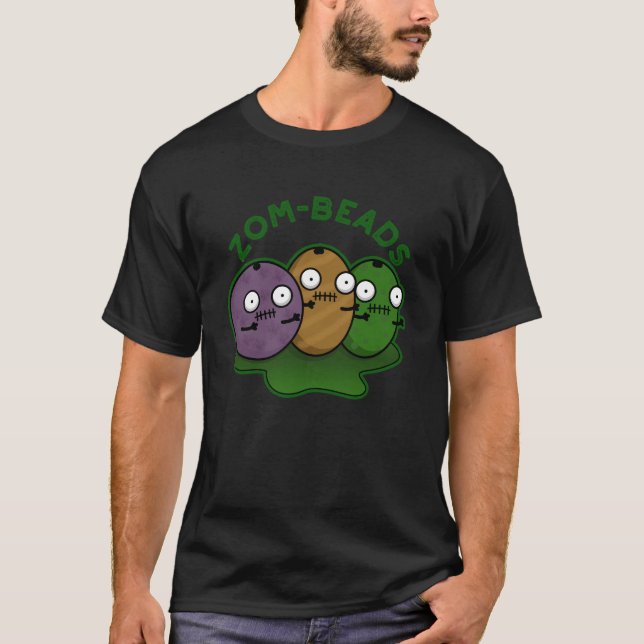 Camiseta Miçangas Zom-miçanga Zombie Dias de as Bruxas engr (Frente)