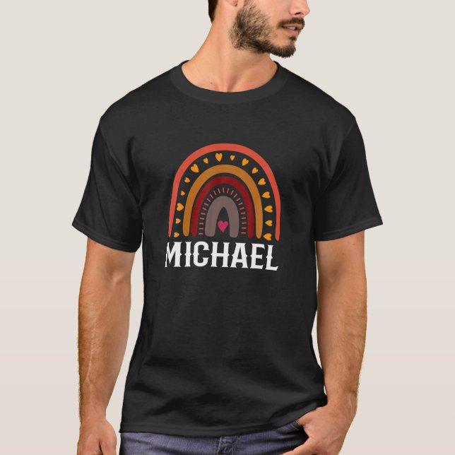 Camiseta Michael Colorir Rainbow Engraçado Men / Boy / Baby (Frente)