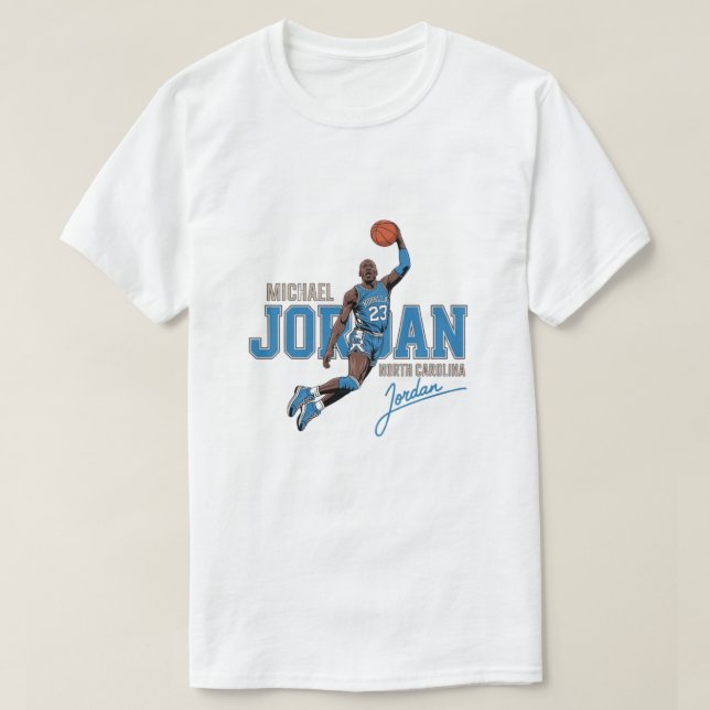 Camiseta Michael Jordan North Carolina Throwback T-Shirt (Frente do Design)