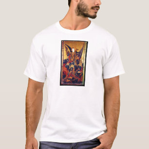 Camiseta Michael Vanquishing Devil como Cavaleiro Medieval