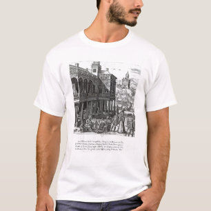 Camiseta Michel de Nostradame que está sendo consultado
