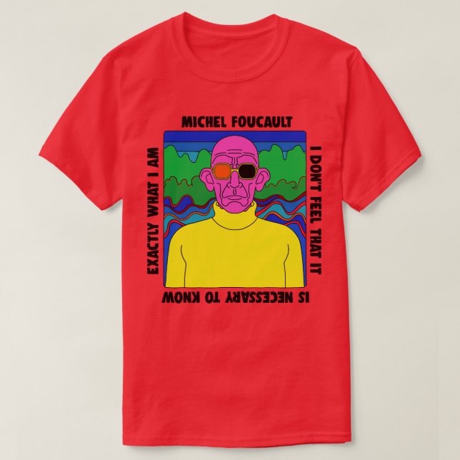 Camiseta Michel Foucault - Design da cotação retrô (Frente do Design)