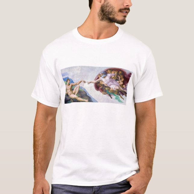 Camiseta Michelangelo - Criação de Adão Isolado (Frente)