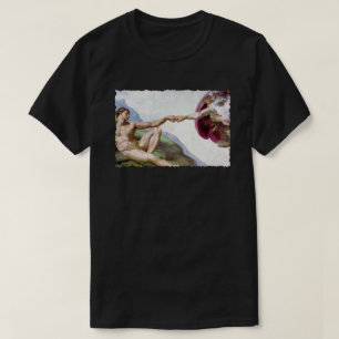 Camiseta Michelangelo Criação Do Homem - Deus e Adão Toquem