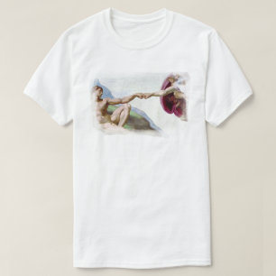 Camiseta Michelangelo Criação Do Homem - Deus e Adão Toquem