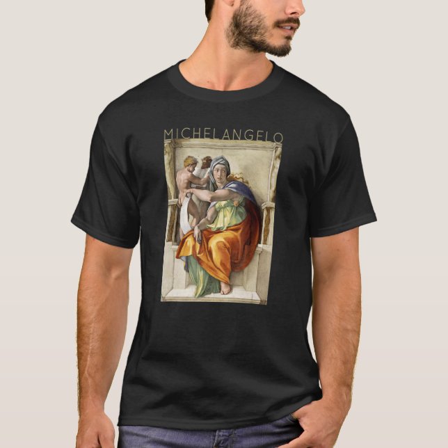 Camiseta Michelangelo Delphic Sibyl Sistine Chapel Por Ar (Frente)