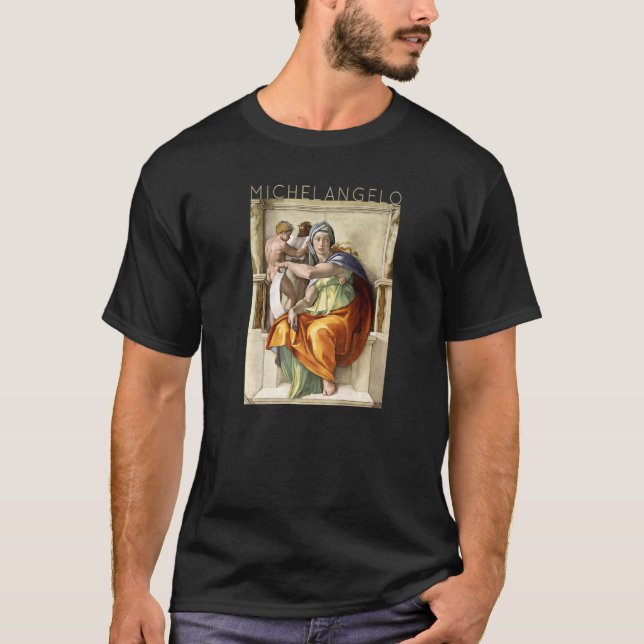 Camiseta Michelangelo Delphic Sibyl Sistine Chapel Por Ar (Frente)