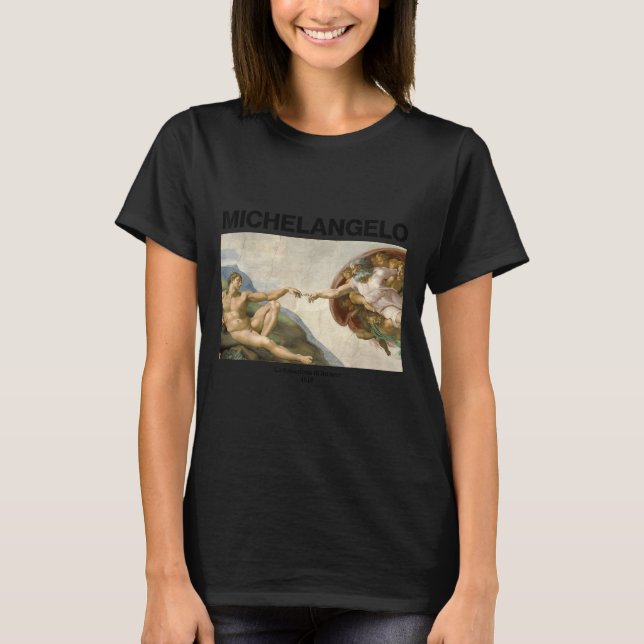 Camiseta Michelangelo - The Creation Of Adam _ Famous Paint (Frente)
