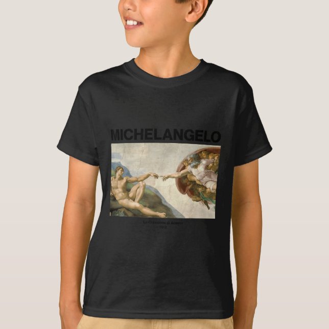 Camiseta Michelangelo - The Creation Of Adam _ Famous Paint (Frente)