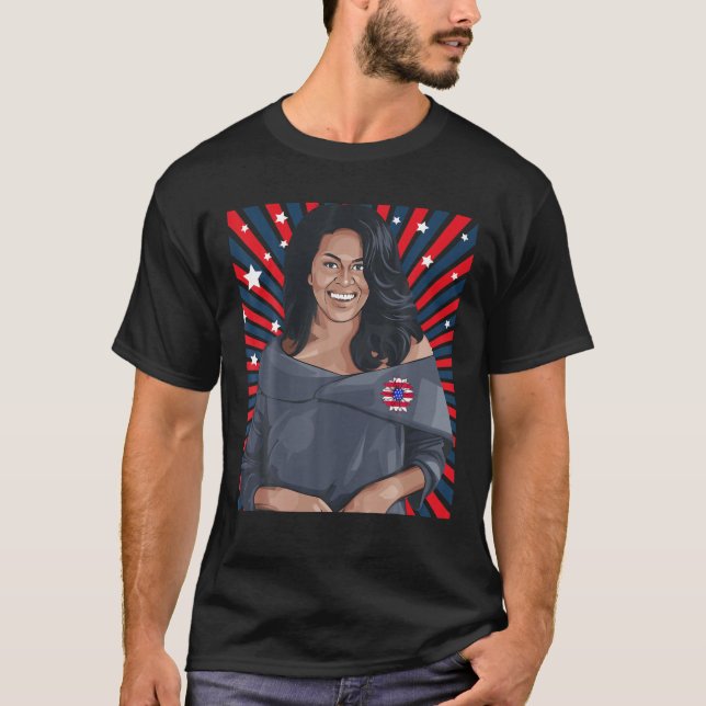 Camiseta Michelle Obama American International Women Histor (Frente)