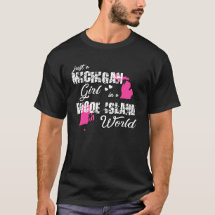 Camiseta Michigan Apenas uma garota de Michigan em um Rhod