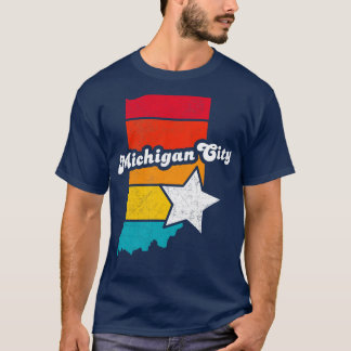 Camiseta Michigan City Indiana Vintage angustiou Souvenir
