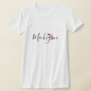 Camiseta Michigan com Flag Graphic