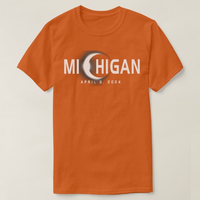 Camiseta Michigan Eclipse Souvenir 8 de abril de 2024 (Frente do Design)