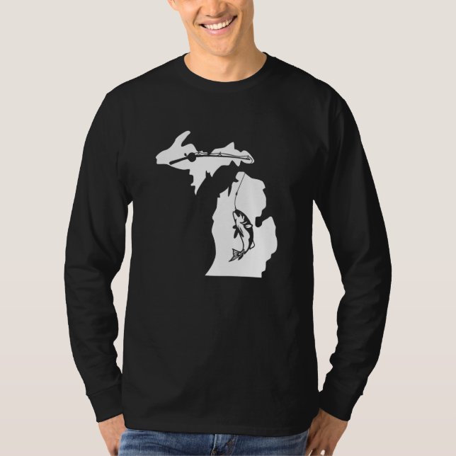 Camiseta Michigan Fish Bass Home State Midwest Up North (Frente)