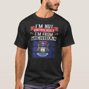 Camiseta Michigan Flag Não sou hostil, sou de Michigan