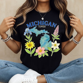 Camiseta Michigan Flowers Impressão floral